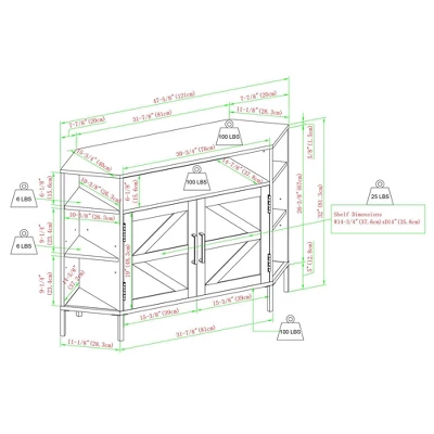 Atticus Modern Farmhouse 2 Door Corner TV Stand For TVs Up To 55" Rustic Oak - Saracina Home 9 Atticus Modern Farmhouse 2 Door Corner TV Stand For TVs Up To 55" Rustic Oak - Saracina Home - Image 9