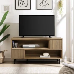 Modern Reeded Door Extendable TV Stand For TVs Up To 50" - Saracina Home 16 Modern Reeded Door Extendable TV Stand For TVs Up To 50" - Saracina Home -Cozy Living Sales Store GUEST bf94a3de 05cc 4e30 8008 521b3ccde76b