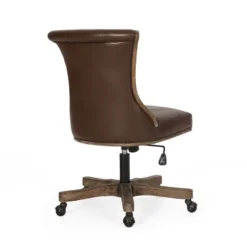 Coulee Contemporary Upholstered Roll Back Swivel Office Chair Dark Brown/Natural - Christopher Knight Home 14 Coulee Contemporary Upholstered Roll Back Swivel Office Chair Dark Brown/Natural - Christopher Knight Home -Cozy Living Sales Store GUEST c03648fb 16a5 4f47 8051 bb120f237be5