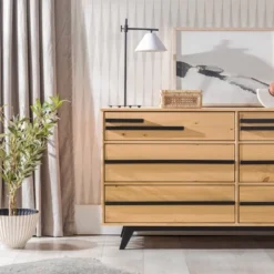 Modern 6 Drawer Double Dresser With Long Handles - Saracina Home -Cozy Living Sales Store GUEST c279e89d b229 43e8 ad31 a6553ffcc546
