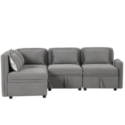 122.8" Minimalist Convertible Modular Sofa, Upholstered Sectional Sofa Couch With 5 Pillows-ModernLuxe 22 122.8" Minimalist Convertible Modular Sofa, Upholstered Sectional Sofa Couch With 5 Pillows-ModernLuxe -Cozy Living Sales Store GUEST c55d6496 6226 452d a300 c368aa7a8106