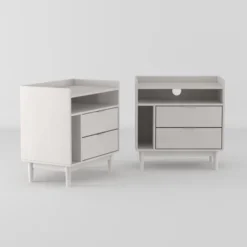 2pk Mid-Century Modern Solid Wood 2 Drawer Storage Nightstands - Saracina Home 25 2pk Mid-Century Modern Solid Wood 2 Drawer Storage Nightstands - Saracina Home -Cozy Living Sales Store GUEST c880a12d 845d 41f3 8c73 9ddb9ed4b555