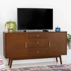 Mid-Century Modern Wood Console TV Stand For TVs Up To 65" - Saracina Home 11 Mid-Century Modern Wood Console TV Stand For TVs Up To 65" - Saracina Home -Cozy Living Sales Store GUEST cb85f3af 3c20 42f9 8a52 5c742cd3a8be