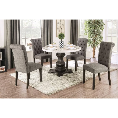 Buckley Round Dining Table White/Black - HOMES: Inside + Out 2 Buckley Round Dining Table White/Black - HOMES: Inside + Out - Image 2