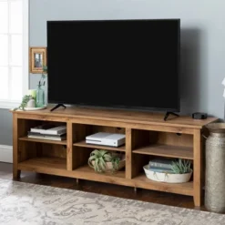 Transitional 6 Cubby Wood Open Storage Wood TV Stand For TVs Up To 80"- Saracina Home 21 Transitional 6 Cubby Wood Open Storage Wood TV Stand For TVs Up To 80"- Saracina Home -Cozy Living Sales Store GUEST ce83f227 95ad 48d0 9fb8 48e192d8fef5