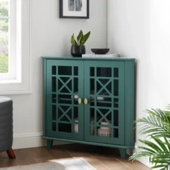 2 Door Corner Accent Cabinet With Fretwork Doors - Saracina Home 22 2 Door Corner Accent Cabinet With Fretwork Doors - Saracina Home -Cozy Living Sales Store GUEST cfceebbb fbd4 44ae b375 5b6a98a22a32