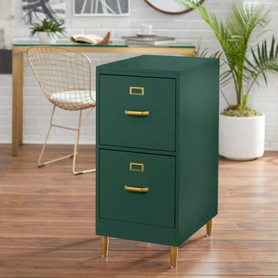 Dixie 2 Drawer Cabinet Green - Buylateral 1 Dixie 2 Drawer Cabinet Green - Buylateral