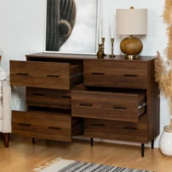 Higgins Modern Horizontal 6 Drawer Dresser - Saracina Home -Cozy Living Sales Store GUEST d4a007e9 9d47 4c0b b108 e3f2f1382d5a