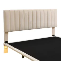 Queen Size Upholstered Floating Velvet Platform Bed With Sensor Light And Headboard-ModernLuxe 17 Queen Size Upholstered Floating Velvet Platform Bed With Sensor Light And Headboard-ModernLuxe -Cozy Living Sales Store GUEST d54cfe1a 7731 44a4 8d11 242852f7e515