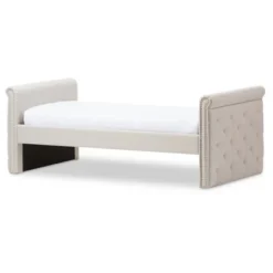 Twin Swanson Modern And Contemporary Fabric Tufted Daybed With Roll-Out Trundle Guest Bed - Baxton Studio -Cozy Living Sales Store GUEST dab590e7 fc47 42db bc53 073497ac9cdb