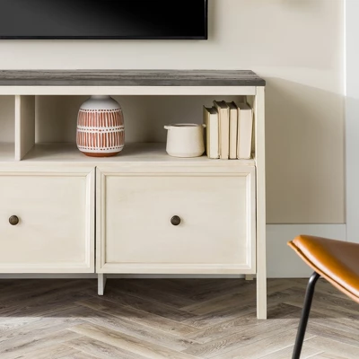 Farmhouse 3 Drawer Wood TV Stand For TVs Up To 65" - Saracina Home 4 Farmhouse 3 Drawer Wood TV Stand For TVs Up To 65" - Saracina Home - Image 4