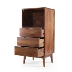 Rabun Handcrafted Mid-Century Modern Mango Wood 3 Drawer Chest Light Oak - Christopher Knight Home -Cozy Living Sales Store GUEST dc59edd3 be23 4875 a2f3 7c638166947b