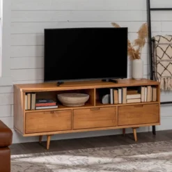Cara Mid-Century Modern 3 Drawer TV Stand For TVs Up To 65" - Saracina Home 32 Cara Mid-Century Modern 3 Drawer TV Stand For TVs Up To 65" - Saracina Home -Cozy Living Sales Store GUEST dcaab5ac 058b 4924 9bcd 1774bd23a9f2