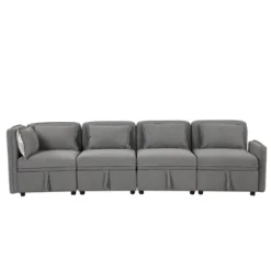122.8" Minimalist Convertible Modular Sofa, Upholstered Sectional Sofa Couch With 5 Pillows-ModernLuxe 20 122.8" Minimalist Convertible Modular Sofa, Upholstered Sectional Sofa Couch With 5 Pillows-ModernLuxe -Cozy Living Sales Store GUEST dce9fb95 745e 49c9 aade a8aed3acddf8