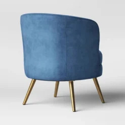 Beadle Accent Chair With Brass Leg Velvet Blue - Project 62™ 5 Beadle Accent Chair With Brass Leg Velvet Blue - Project 62™ -Cozy Living Sales Store GUEST e11583ec 29c6 45c1 beb3 aaaa0bb28088