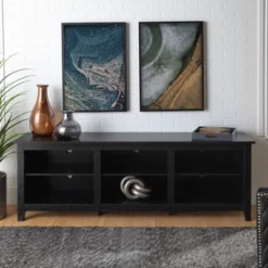 Transitional 6 Cubby Wood Open Storage Wood TV Stand For TVs Up To 80"- Saracina Home 18 Transitional 6 Cubby Wood Open Storage Wood TV Stand For TVs Up To 80"- Saracina Home -Cozy Living Sales Store GUEST e1ec3d43 1637 41d5 b7e8 b83712cd51fe