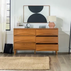 Mid-Century Modern Contoured 6 Drawer Dresser - Saracina Home 29 Mid-Century Modern Contoured 6 Drawer Dresser - Saracina Home -Cozy Living Sales Store GUEST e3d278c0 2027 4917 98d0 1a8a534d229b