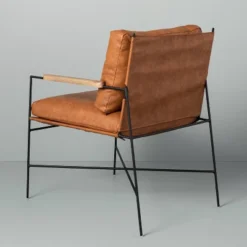 Faux Leather & Metal Accent Chair - Black/Brown - Hearth & Hand™ With Magnolia 9 Faux Leather & Metal Accent Chair - Black/Brown - Hearth & Hand™ With Magnolia -Cozy Living Sales Store GUEST e5692544 8e55 4447 8f20 aa4310407010