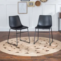 Set Of 2 Laslo Modern Upholstered Faux Leather Dining Chairs - Saracina Home 19 Set Of 2 Laslo Modern Upholstered Faux Leather Dining Chairs - Saracina Home -Cozy Living Sales Store GUEST e921ecff 5d1c 46bf 8a40 c3330f7f710d