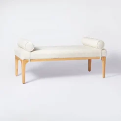 Randolph Bench With Bolster Pillows Linen - Threshold™ Designed With Studio McGee 15 Randolph Bench With Bolster Pillows Linen - Threshold™ Designed With Studio McGee -Cozy Living Sales Store GUEST ebdd4b7b 6e57 423c 908a 14e05a7f5b15