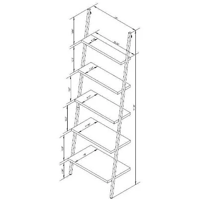72" Loring 5 Shelf Leaning Bookshelf - Threshold™ 5 72" Loring 5 Shelf Leaning Bookshelf - Threshold™ - Image 5