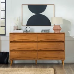 Mid-Century Modern Contoured 6 Drawer Dresser - Saracina Home 22 Mid-Century Modern Contoured 6 Drawer Dresser - Saracina Home -Cozy Living Sales Store GUEST f1bde46d 8b38 433f 979b 15e4add9234b