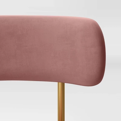 Orion Luxe Dining Chair With Brass Legs Blush Velvet - Threshold™ 4 Orion Luxe Dining Chair With Brass Legs Blush Velvet - Threshold™ - Image 4