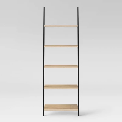 72" Loring 5 Shelf Leaning Bookshelf - Threshold™ 2 72" Loring 5 Shelf Leaning Bookshelf - Threshold™ - Image 2