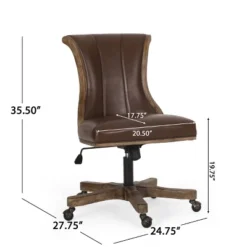 Coulee Contemporary Upholstered Roll Back Swivel Office Chair Dark Brown/Natural - Christopher Knight Home 23 Coulee Contemporary Upholstered Roll Back Swivel Office Chair Dark Brown/Natural - Christopher Knight Home -Cozy Living Sales Store GUEST fad0ddef d8b7 4665 857d 482299fedf66