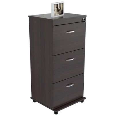 40.16" 3 Drawer Locking File Cabinet Espresso - Inval 6 40.16" 3 Drawer Locking File Cabinet Espresso - Inval - Image 6