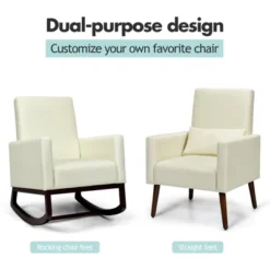 Tangkula 2-in-1 Upholstered Rocking Chair With Wood Leg & Pillow Relax Sofa Chair Light Grey/Beige/Dark Gray 17 Tangkula 2-in-1 Upholstered Rocking Chair With Wood Leg & Pillow Relax Sofa Chair Light Grey/Beige/Dark Gray -Cozy Living Sales Store GUEST fb3113fc 95e1 49e1 b4da d0d1b94e6231