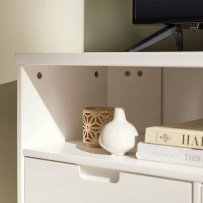 Cara Mid-Century Modern 3 Drawer Corner TV Stand For TVs Up To 58" - Saracina Home 6 Cara Mid-Century Modern 3 Drawer Corner TV Stand For TVs Up To 58" - Saracina Home - Image 6