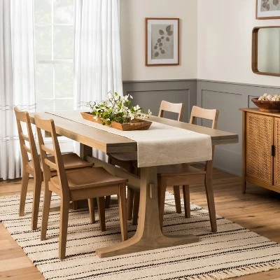 Pedestal Wood Dining Table - Natural - Hearth & Hand™ With Magnolia 1 Pedestal Wood Dining Table - Natural - Hearth & Hand™ With Magnolia