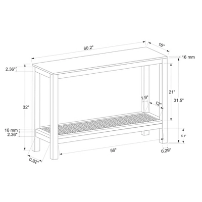 Console Table With Woven Rattan Shelf Black - Threshold™ Designed With Studio McGee 11 Console Table With Woven Rattan Shelf Black - Threshold™ Designed With Studio McGee - Image 11