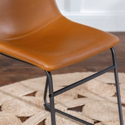 Set Of 2 Laslo Modern Upholstered Faux Leather Dining Chairs - Saracina Home 6 Set Of 2 Laslo Modern Upholstered Faux Leather Dining Chairs - Saracina Home - Image 6